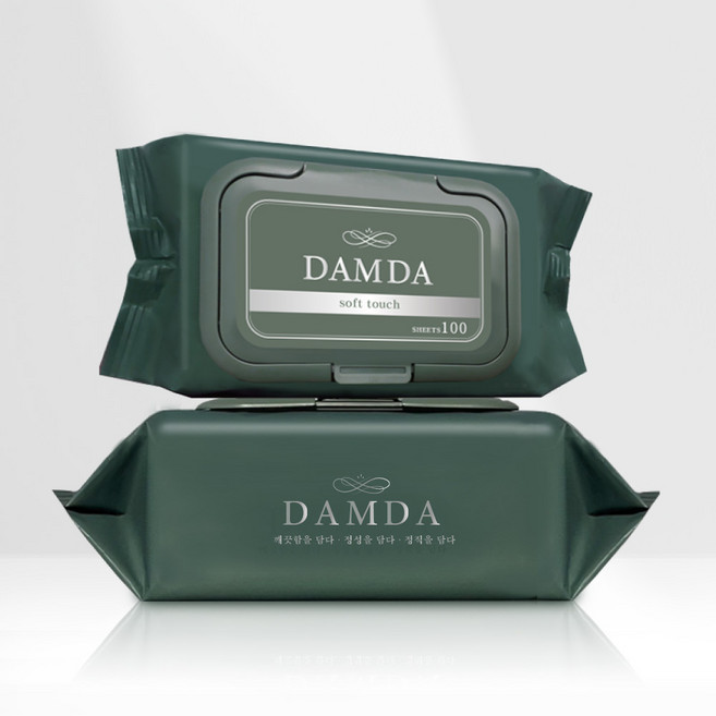 담다 대용량 캡형 물티슈 / 100매x10팩 / 두툼한원단, 45g, 100개입, 10개