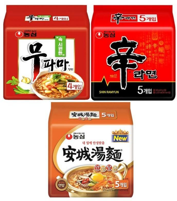 무파마탕면(4입)+신라면(5입)+안성탕면(5입), 14개