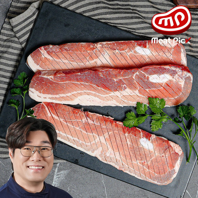 미트픽 벌집(칼집) 삼겹살 구이용 (냉동), 1개, 1kg