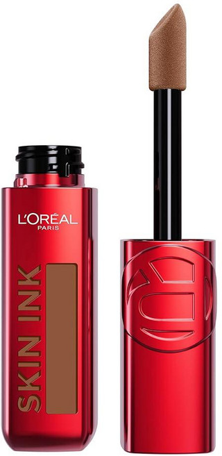 로레알 L'Oreal Paris Infallible Skin Ink 2-in-1 파운데이션 컨실러 하이브리드 페이스 메이크업 최대 48시간 전송 방지 미디엄 커버리지 45, 400 딥 쿨, 1