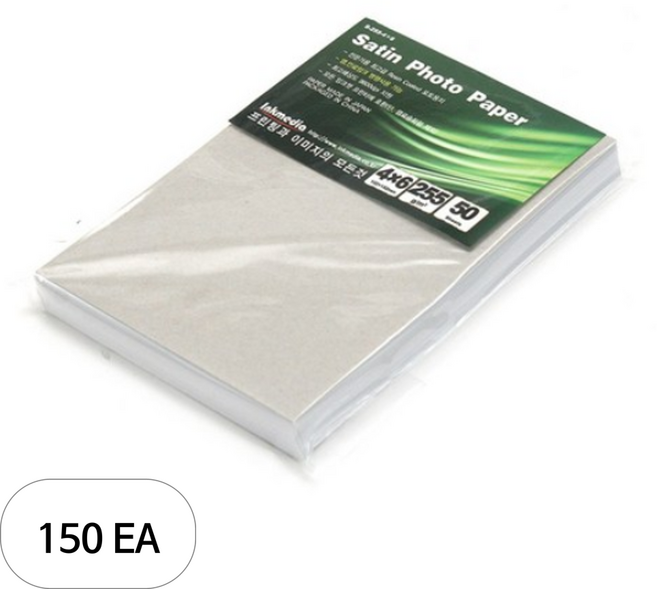 잉크미디어 저광택 새틴 포토용지 255g, 150개, 4X6