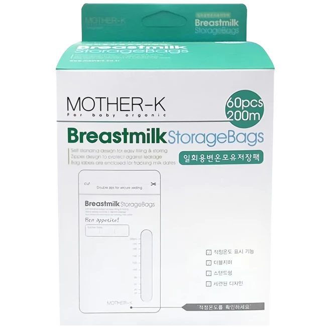 마더케이 일회용 변온 모유 저장팩 200ml, 60매, 1개 - 쿠팡