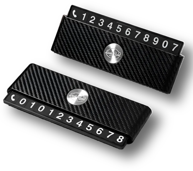 럭키로드 듀얼 슬라이드 주차 번호판, 1개, 매트블랙