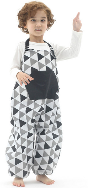 플리에 멜빵형 미술가운/모래놀이바지/갯벌체험옷, 블랙삼각