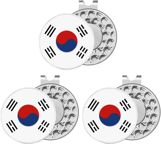 지칸디 골프 볼마크 자석클립 포함 3개세트, 대한민국, 1세트
