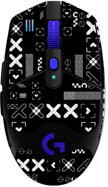 로지텍 G304 X C타입 충전식 경량 무선 마우스, 블랙 + 프린티드
