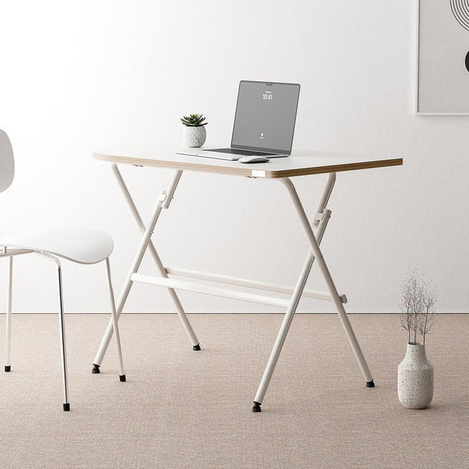 실버미어 1인 책상 식탁 접이식 테이블, 2인용, 04_화이트(타원형)