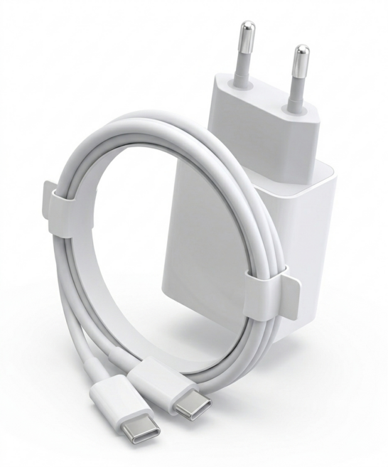 한성인터내셔널 고속충전기 C타입 C to C 케이블포함 갤럭시 아이폰 15 16 17, 1개, 화이트