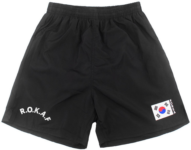 밀리터리 ROKAF 태극기 반바지 검정