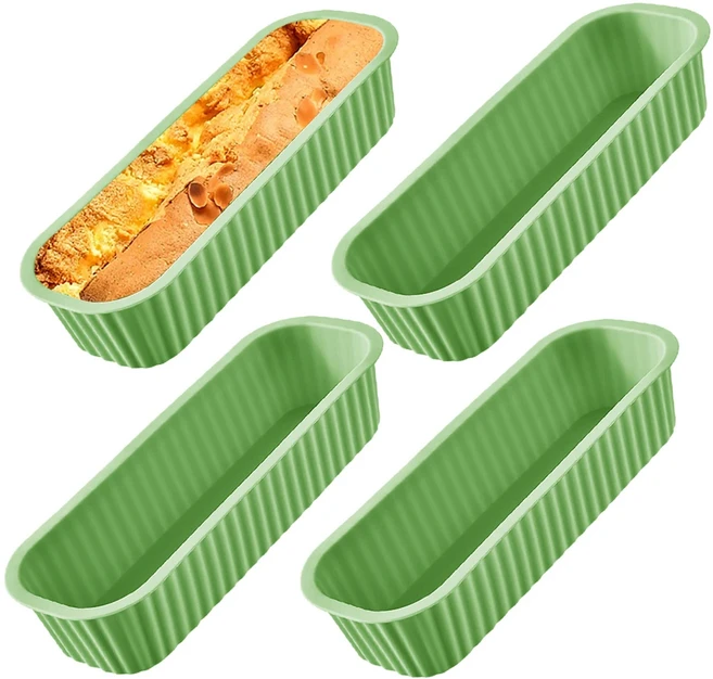 1/4Pcs 미니 가정용 직사각형 실리콘 금형 캔디 토스트 빵 DIY 주방 용품 케이크 Bakeware 팬 베이킹 도구, 01 China Mainland, 1개, 12 4Pcs Green