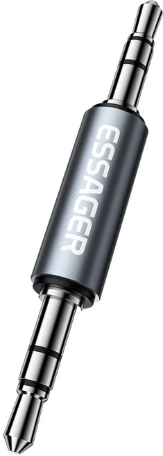 Essager 스테레오 3.5mm AUX 선없는 옥스선 이어폰 헤드폰 연결변환젠더, 0.5m, 그레이, 1개