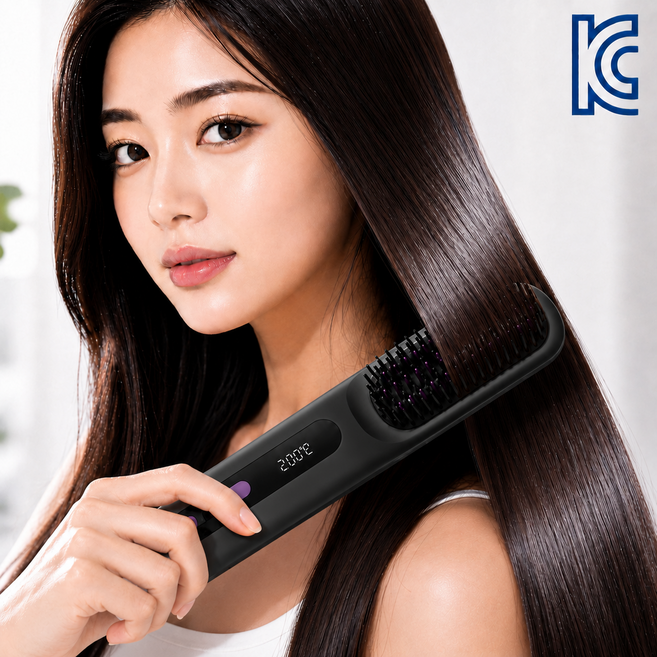 리브롬 무선 휴대용 빗고데기 여행용 매직기 충전식 미니 볼륨 고데기, 다크블랙, CM-35