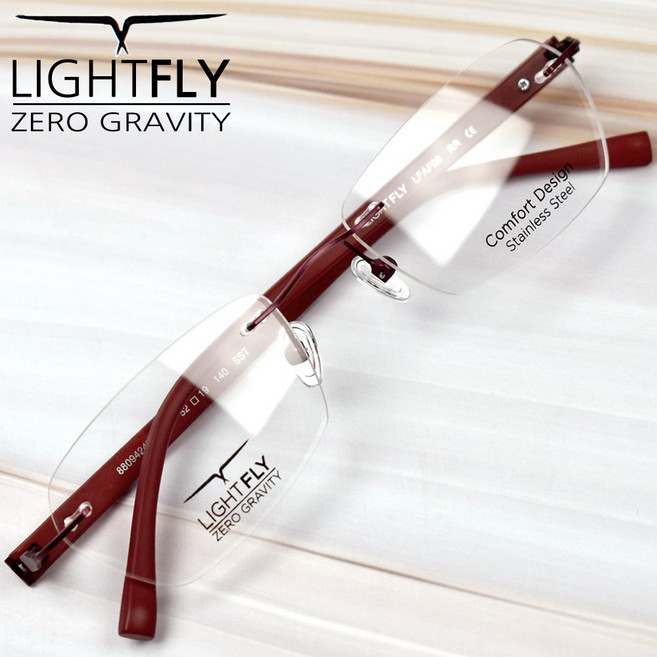 ENA 3921 나사없는 초경량 스테인리스 스틸 하이플렉스 베타 콤비네이션 스프링다리 무테 안경 긱시크 남녀공용 안경테