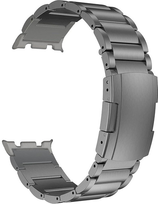 MaKTech 티타늄 밴드 갭 커넥터가 없는 메탈 팔찌 스트랩 삼성 갤럭시 워치 8 40/44mm 및 클래식 46mm [2025]용 (실버), 회색