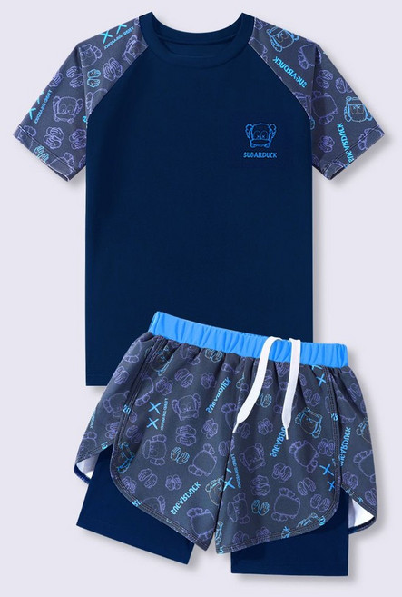 夏季兒童泳衣 男童分體泳褲裝備 2025新款 中大童遊泳衣