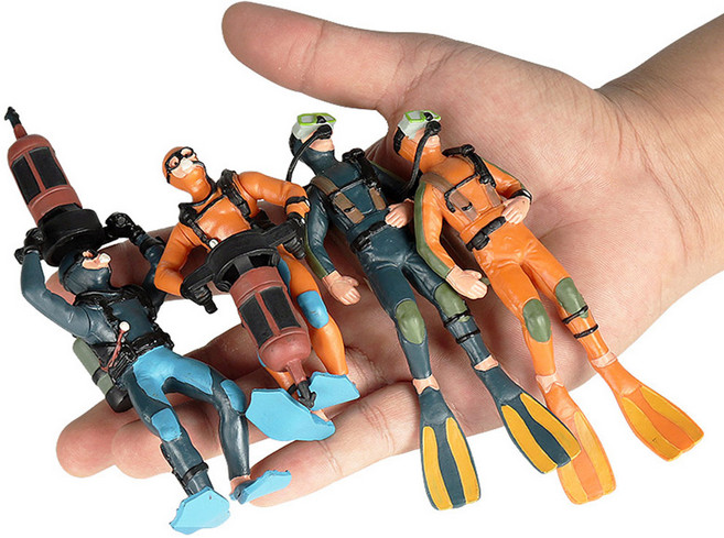 더원홈데코 어항장식 잠수부 피규어 장식품 4종, 1, 1개