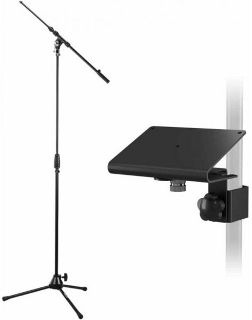 Behringer 오디오믹서 베링거 파워플레이 16 P16-M 모니터 믹서용 마운팅 브래킷 망원경 붐이 장착된 H&A 삼각대 마이크 스탠드 번들, Behringer 오디오믹서 베링거 파워플레이 16 P