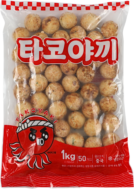 냉동 타코야끼 문어빵 문어볼 1kg 50알 냉동식품 간편식, 1개