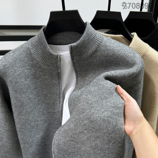 708090 남성 빅사이즈 집업 니트 스웨터