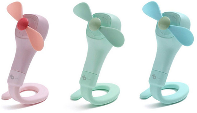 러비 휴대용 선풍기 핸디 자전거 킥보드 유모차 미니 선풍기, 핑크