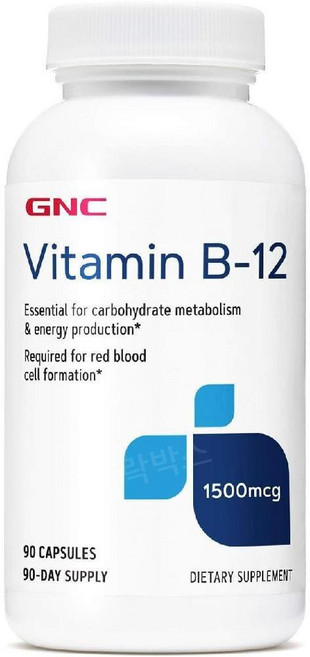 GNC 비타민 vitamin B12 1500mcg 90캡슐 시아노코발라민, 1개