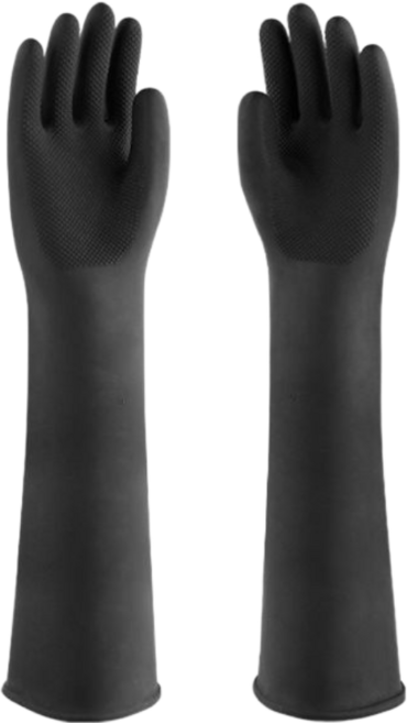 리테일베이 미끄럼방지 작업용 고무장갑 55cm, 1개, 블랙