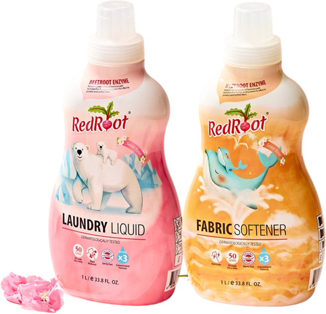레드루트 [1+1기획세트] 유아 아기 세탁세제 1L 1개 + 섬유유연제 1L 1개 스위트플로럴향, 1세트, 2입