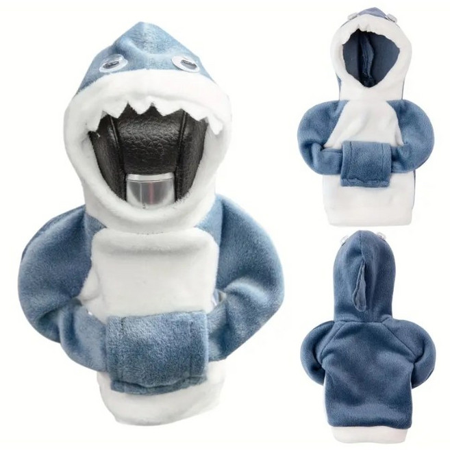 클로버즈 귀여운 차량용 기어커버, 상어, 1개, 블루