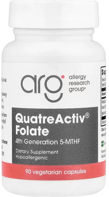 알러지리서치그룹 QuatreActiv Folate 4세대 5-MTHF 베지캡슐 90정, 2개 - 쿠팡
