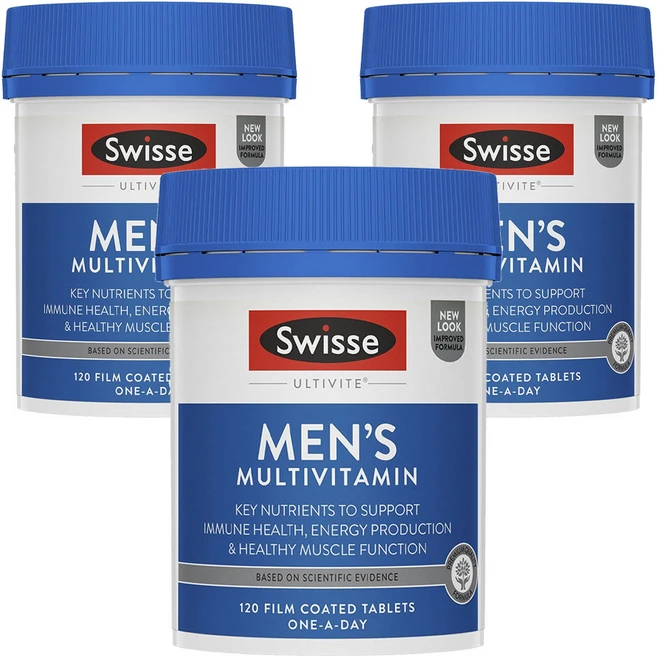 스위스 울티바이트 맨즈 멀티비타민 타블렛, 120정, 3개 - 쿠팡