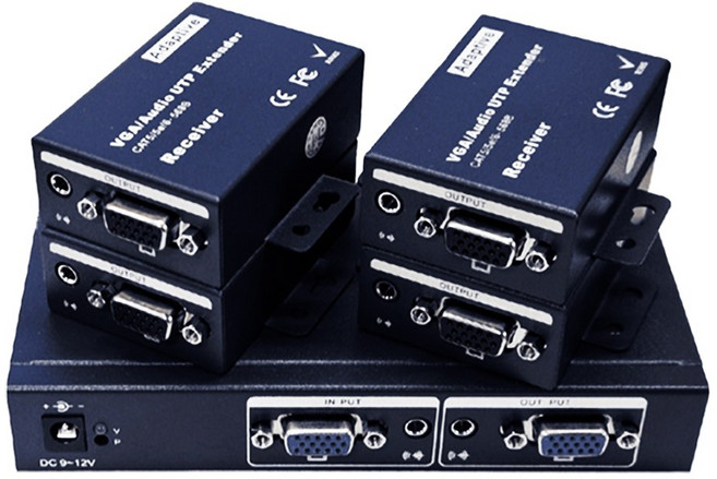 CHANG YUN HD-VGA100A-4SP VGA 一進四出 100米 網路延長器, 1個