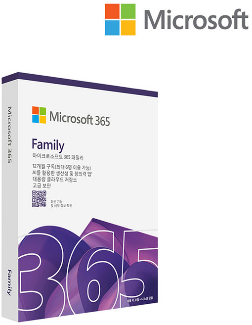 마이크로소프트 365 패밀리 오피스 M365 Family PKC 1년 구독, Office 365 Family