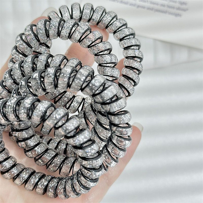 더채움 40개 한세트 프리미엄 짱짱 헤어탄력고무줄 스프링 머리끈 헤어링 선물