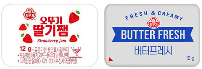 오뚜기 딸기잼 + 버터후레쉬 일회용 디스펜팩 일회용 잼 버터, 1개