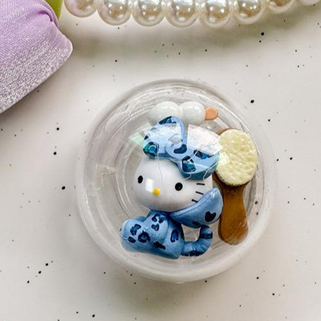[하루비] 헬로키티 맥세이프 반구형 쉐이커 그립톡, 블루리본키티