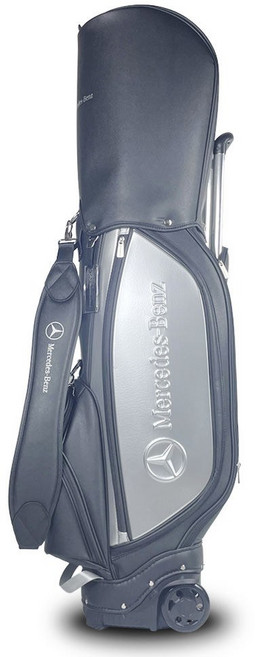 벤츠 골프백 바퀴 카트백 바퀴형 방수 캐디백 스탠드백 삼각대 벤츠캐디백 달린 하드, 흑실버