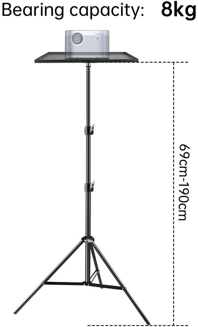 트레이 프로젝터 삼각대 스탠드 알루미늄 합금 홀더 노트북 브래킷 마운트 높이 조절 가능 1/4 인치 2M, 01 With tray