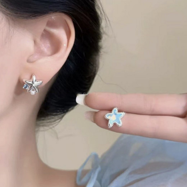 카밀라쇼룸 실버 925 은침 유니크 심플 불가사리 귀걸이