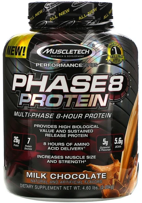 Muscletech Performance Series Phase8 Multi-Phase 8-Hour Protein Milk Chocolate 4.60 lbs 2.09 k, 2.09kg, 1개 - 쿠팡