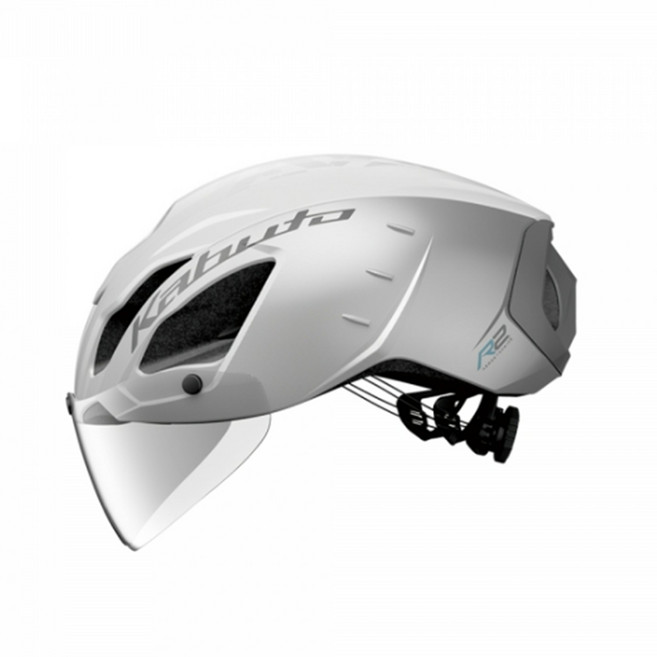 kabuto aero r2 카부토 에어로 알투 자전거 쉴드 헬멧, ar-5실버미러, 매트화이트, 1개