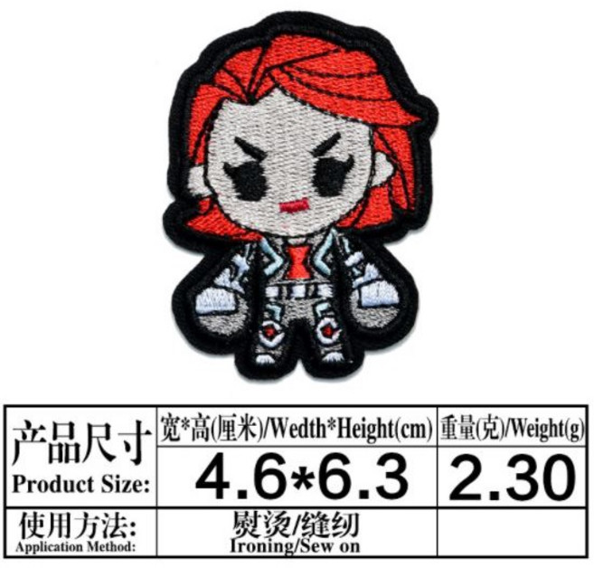 刺繡燙布貼 熨燙徽章 補丁 漫威 卡通系列, 1個, 黑寡婦, 黑寡婦