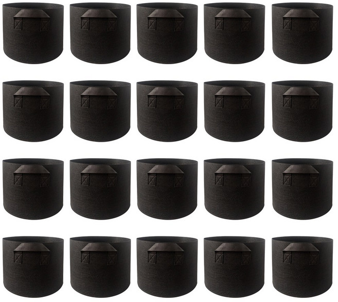 부직포 화분(묶음) 숨쉬는화분 다용도 친환경 실내 베란다 텃밭 대형화분, 블랙, 20개