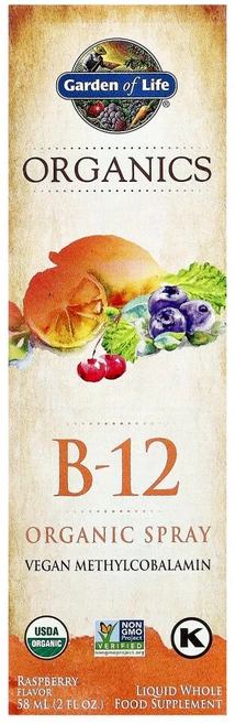 가든오브라이프 MyKind Organics B-12 스프레이 라즈베리 58ml(2fl oz), GOL11779, 1개, 58ml - 쿠팡