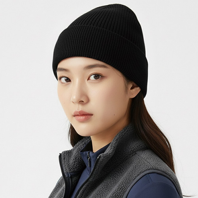 겨울모자 낚시 모자 등산비니 아웃도어 스포츠 비니, 모던블랙