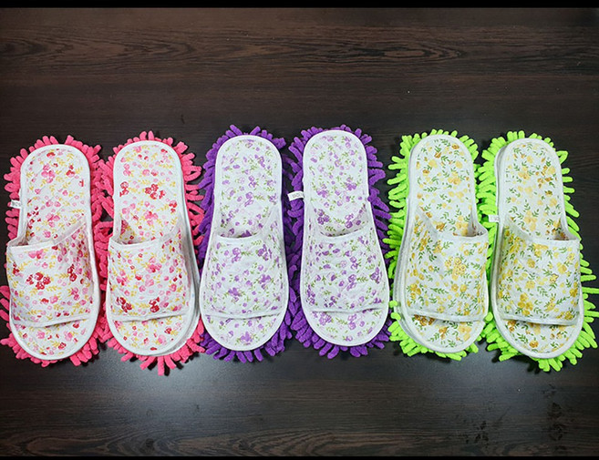 코코코리아 청소 슬리퍼 청소실내화 거실화 극세사 패드 신발, FREE, 1개, 그린