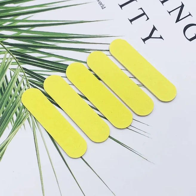 1000개 미니 나무 에머리 보드 목재 손톱 파일 아트 도구 매니큐어 240/240, 05 yellow