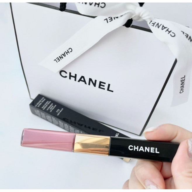 [쇼핑백] 샤넬 르 루쥬 듀오 (틴트 & 글로스) 국내백화점 립글로즈, 54 스트로베리 레드, 1개