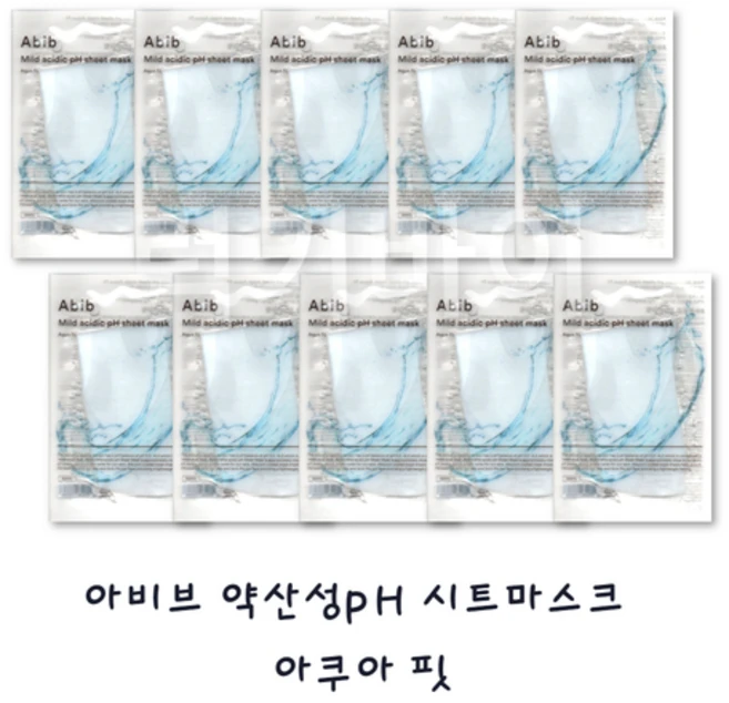 아비브 약산성 PH시트 마스크 아쿠아핏, 1개입, 10개 - 쿠팡