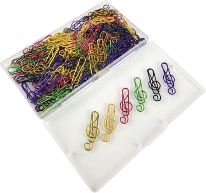 높은음자리표 음표 클립 100p, 1개, 100개입