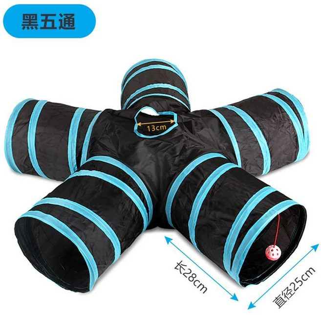 접이식 고양이 터널 애완용품 크로스 패스 플레이 통기성 드릴 배럴 실내용 시끄러운 종이